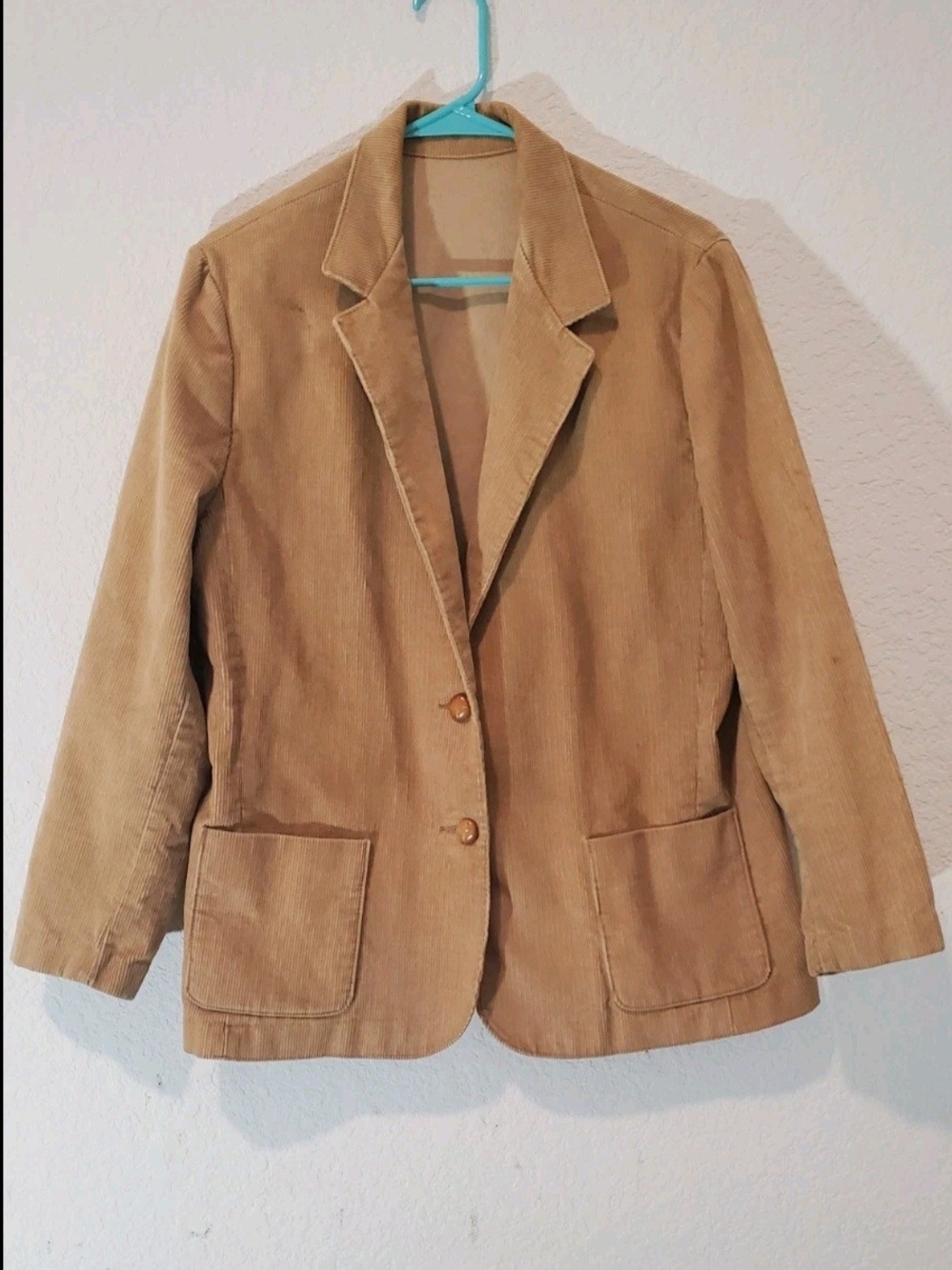 Vintage 70s Sears The Fashion Place Corduroy Blazer Jacket Tan Boho Academia
